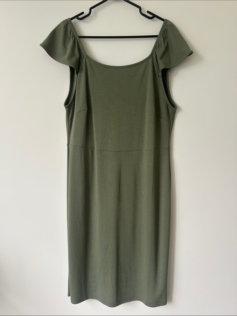Old Navy Ruffled Ponte-Knit Sheath Olive Dress